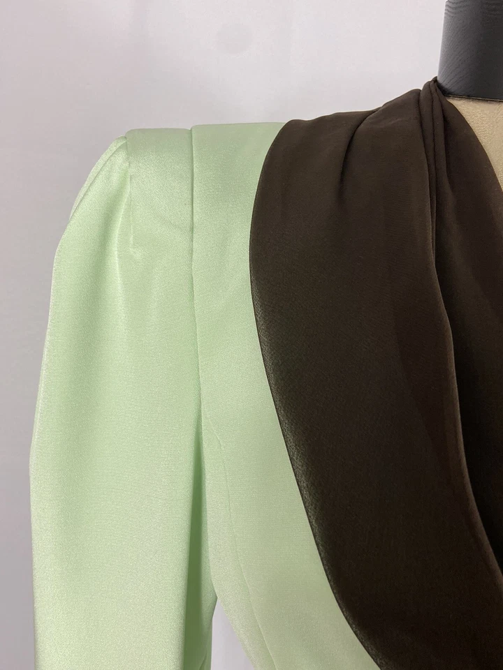 Maxi Falda Traje Carolina Herrera Talla 6 Vintage Bloque de Color Cóctel  Foto 3 de 4