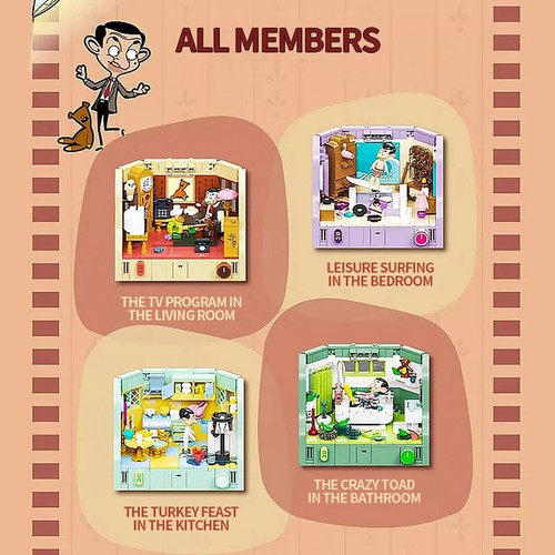 Anime Mr.Bean House Scene Series Building Block Creativity Classic Houses Bricks - Picture 3 of 10