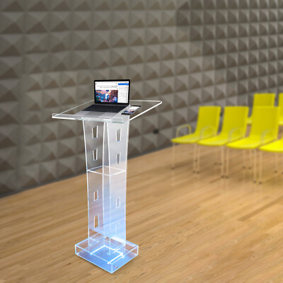110 cm H Modernes Acryl Podium Kanzel Konferenz Schule Kirche Rednerpult 6W