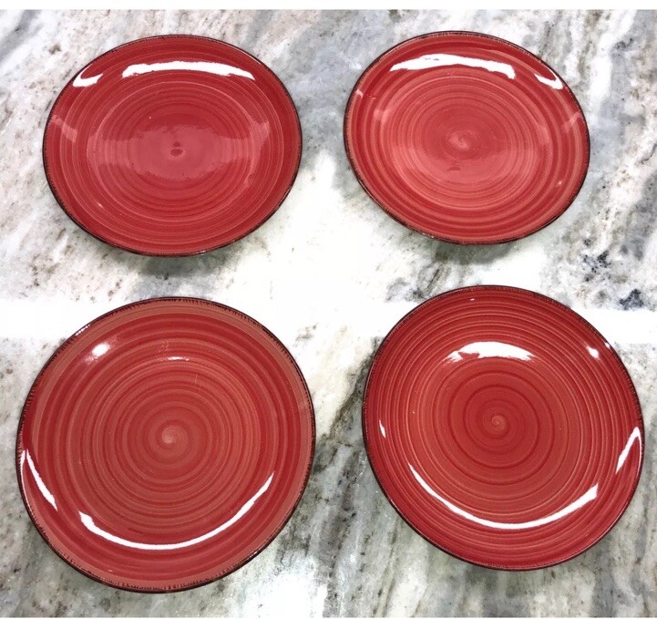 Red Swirl Set Of 4 Royal Norfolk 7 1/2
