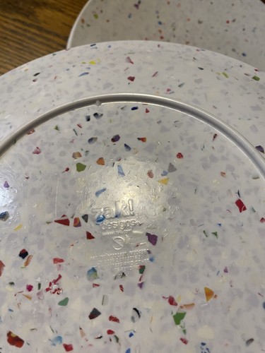 (6) Zak Designs White Confetti  Dinner Plates Set of 6 - Picture 4 of 4