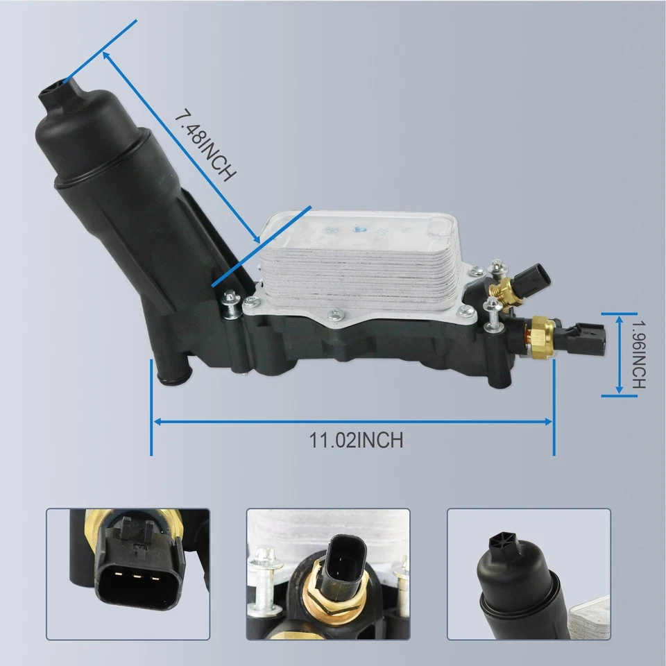 Adaptador de montaje de carcasa de enfriador de filtro de aceite apto para Chrysler Dodge Jeep Ram 3,6 L Foto 2 de 4
