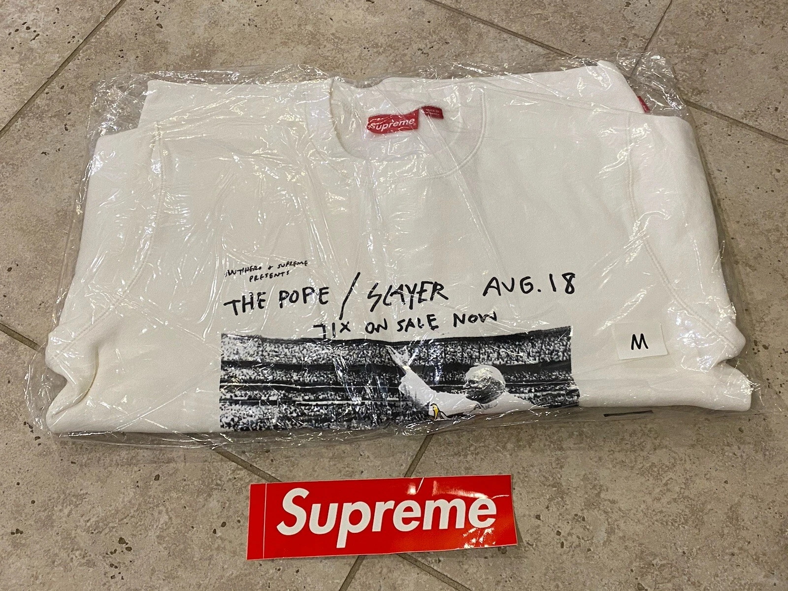 Sweat col rond SUPREME x ANTIHERO The Pope / Slayer M Medium SS16 NEUF RARE
