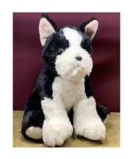 2020 AURORA'S LARGE BLACK  WHITE ADORABLE PUPPY/DOG PLUSH/STUFFED ANIMAL