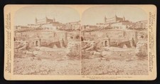 Spain Bridge of Alcantara (XIII cent.) and the Alcazar, Toldeo, S - Old Photo