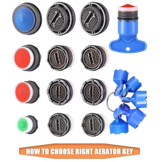 17 Pieces Faucet Aerator Cache Aerators + Removal Wrenches 17 Pieces Faucet Aerator Cache Aerators + Removal Wrenches