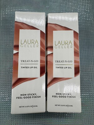 Laura Geller Set CRUNCH TIME & FINISH LINE Treat-N-Go Tinted Lip Oil Non Sticky