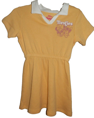 New Todder Girls sz 4T Besties Minnie Mouse Daisy Duck Dress Yellow Knit Disney