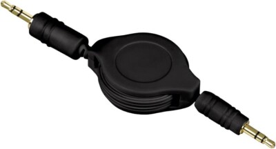 Hama Roll-Up Kabel Klinkenkabel, Audiokabel,3,5 mm Stecker-ST, schwarz, 00014084