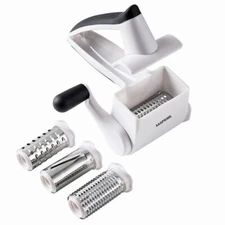 AAAPRIME Restaurant Cheese Grater - Handheld Rotary Cheese Grater - 3 Drums