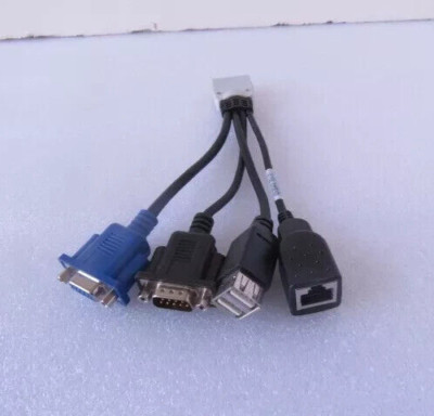 SUN 530-3934 Dongle Cable Adapter 36-Pin to USB VGA DB-9 RJ45 Ethernet X4621A