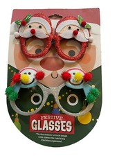 New Christmas Festive Holiday Glasses Eyewear Funny Cute Santa Snowman Set Red