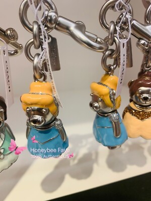 NWT COACH DISNEY PRINCESS BEAR BAG CHARM KEYCHAIN $98 | eBay