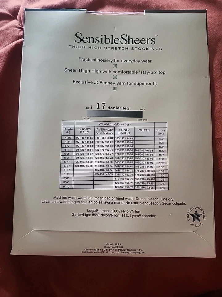 Worthington Sensible Muslo Elástico Transparente Talla Alta LARGO, Color HUESO Foto 2 de 3