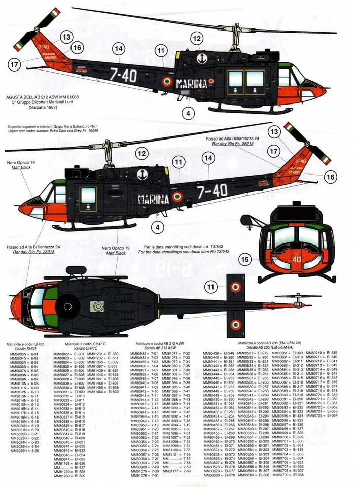 TAURO MODEL TM72/537 INSEGNE NAZIONALI ELICOTTERI ITALIANI SCALA 1:72 - Immagine 4 di 4