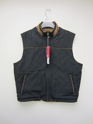 New Cutter & Buck Men s XL Reversible Vest Microfiber Suede Preston Quilted