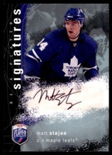 2007-08 BE A PLAYER SIGNATURES MATT STAJAN AUTO TORONTO MAPLE LEAFS #S-SJ