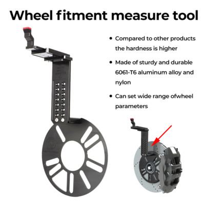 Offset Measurement Module Offset Measurement Gauge Hub Tool 4 or 5 Lug Wheel Fitment Offset Tool ...