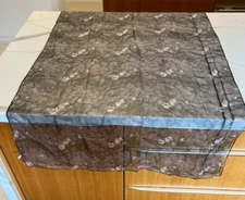 100% silk pashmina black sheer with white flowers throughout 54x29