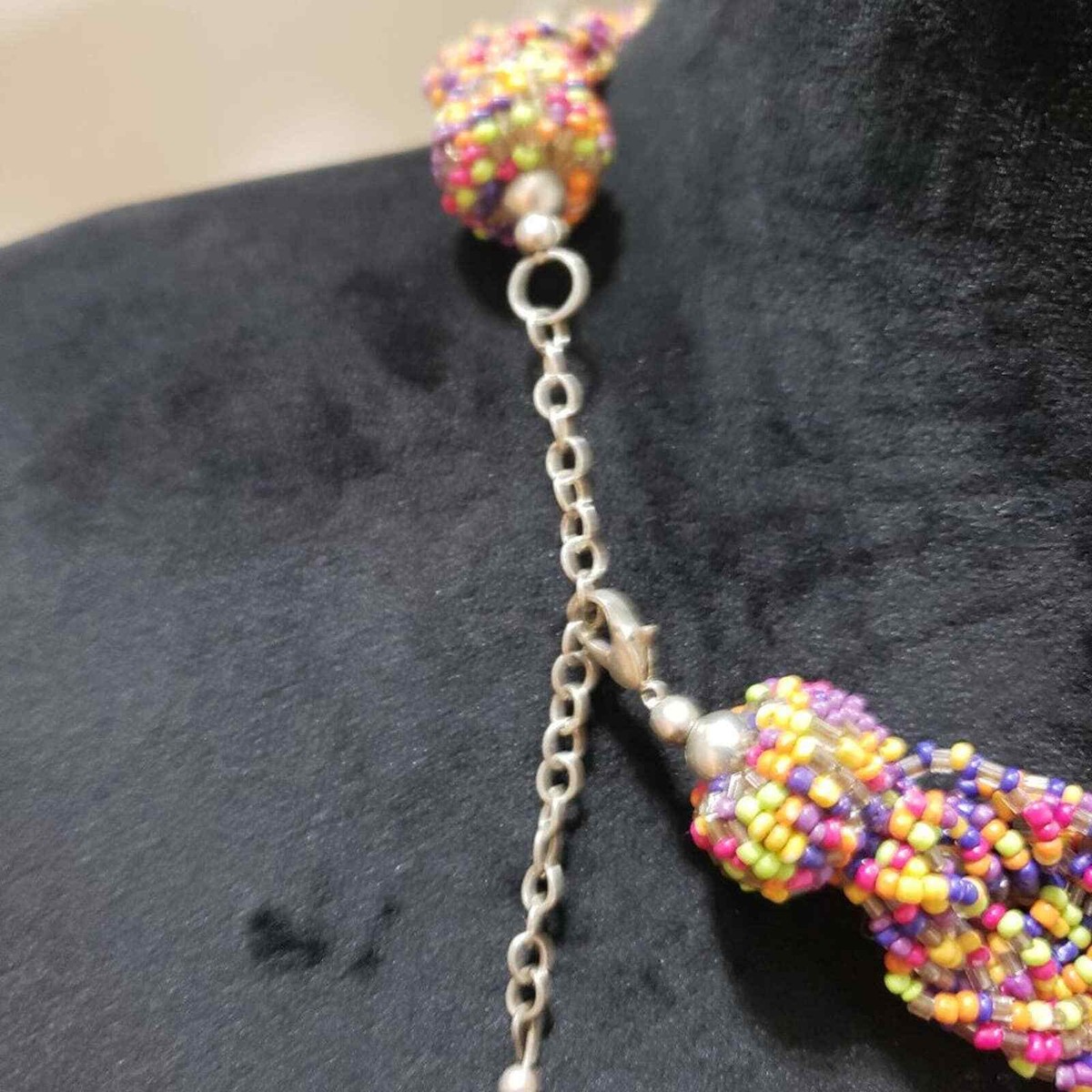 Womens Wide Braided Seed Bead Multi Strand Statement  display picture 1