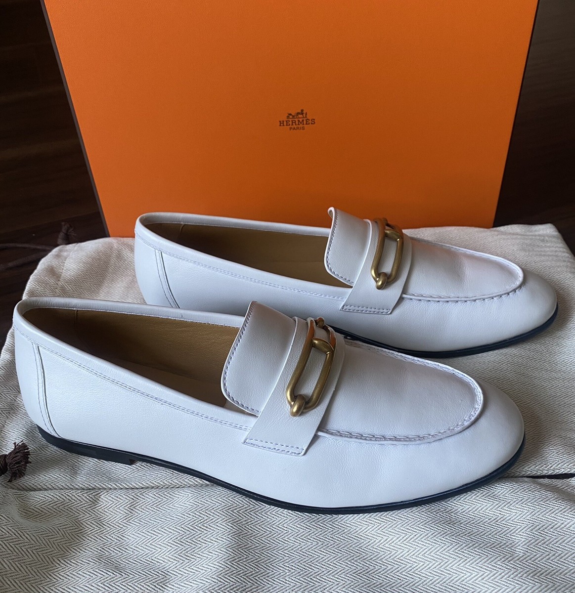 NIB HERMES COLETTE LOAFER GOLD HARDWARE EU40 SOLD OUT | eBay