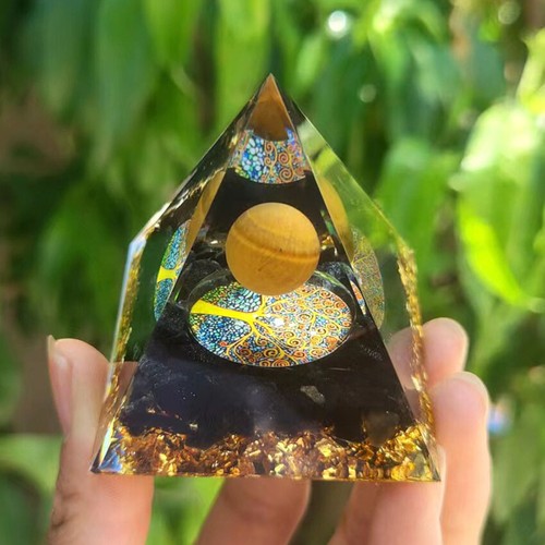 1 PC Pyramid Ball Quartz Crystal Dropper Resin Decoration Natural Orgonite - Picture 35 of 54