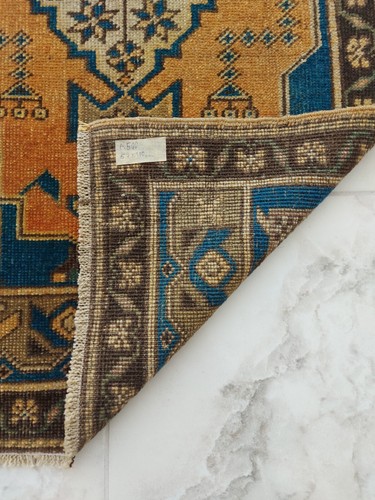 19th Century Blue Antique Carpet, Handmade Special Production Rug Free Ship Rug - Picture 21 of 23