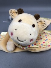 Giraffe Lovey Security Blanket Satin Edge Tan Polka Dots Baby Soother Plush Soft