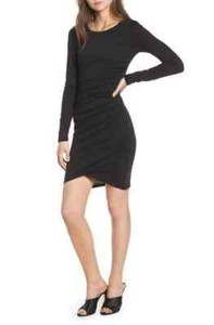 ruched long sleeve dress