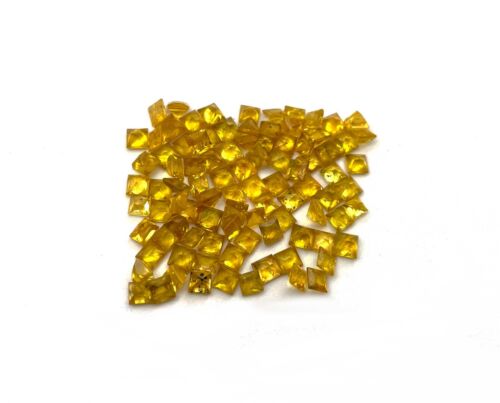 2.75 MM Natural Yellow Sapphire Square Cut Loose Gemstone Lot 6 Pcs
