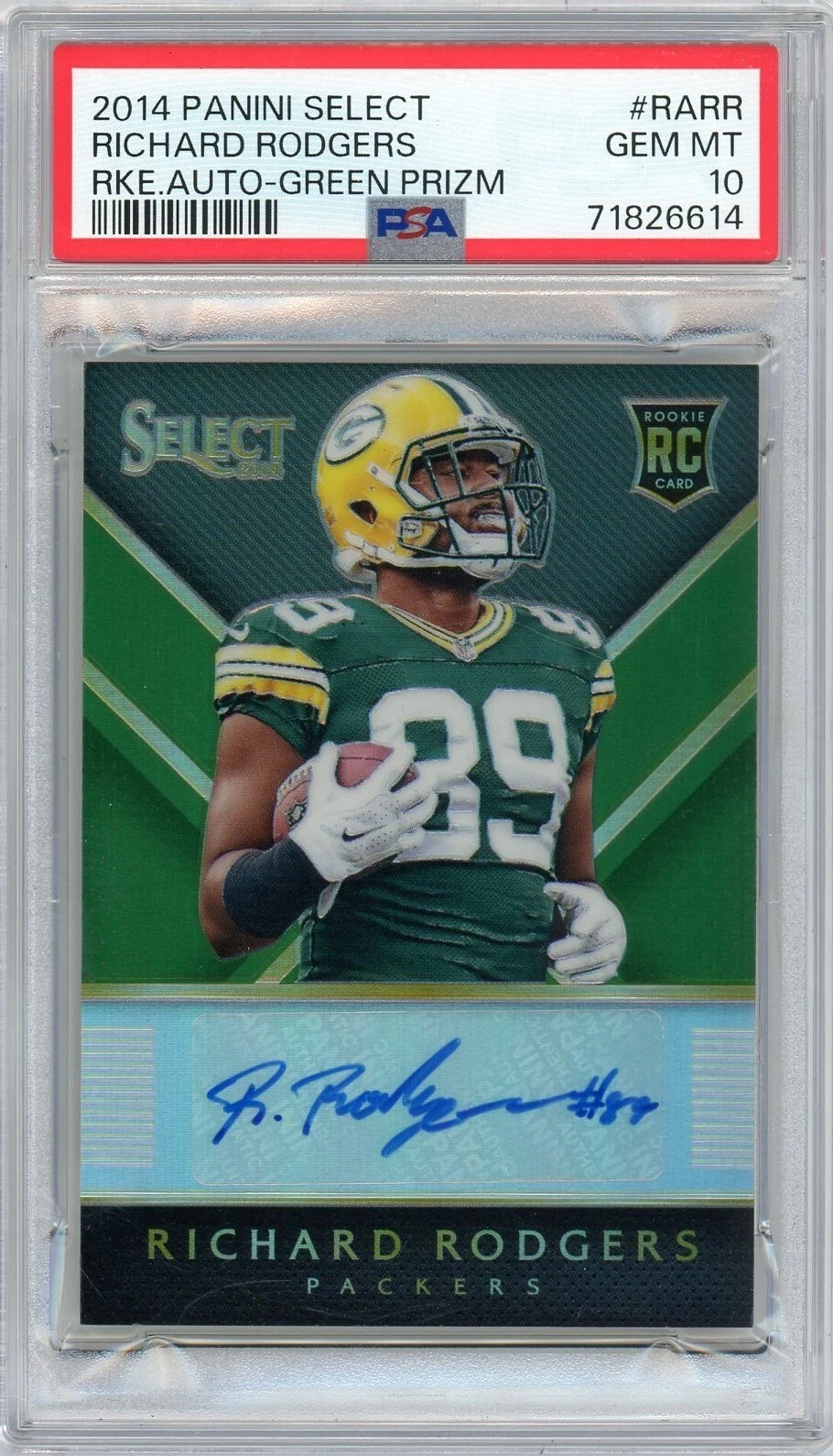 Richard Rodgers Panini Select Rookie Autograph #RARR Green
