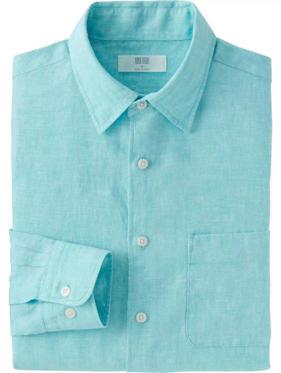 UNIQLO Men s 100 Premium French Linen Long Sleeve Shirt LARGE