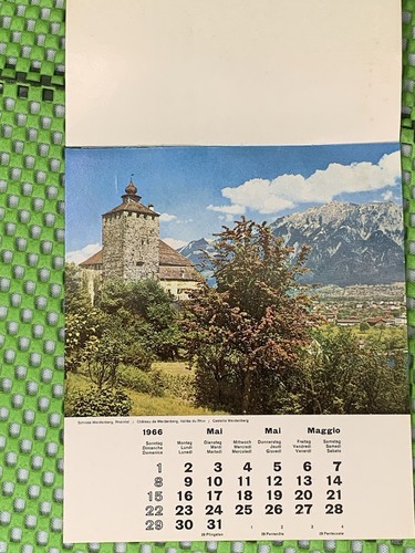 SWITZERLAND LUCERNE Vintage 1966 Calendar PALACE HOTEL LUCERNE Europe - Picture 7 of 16