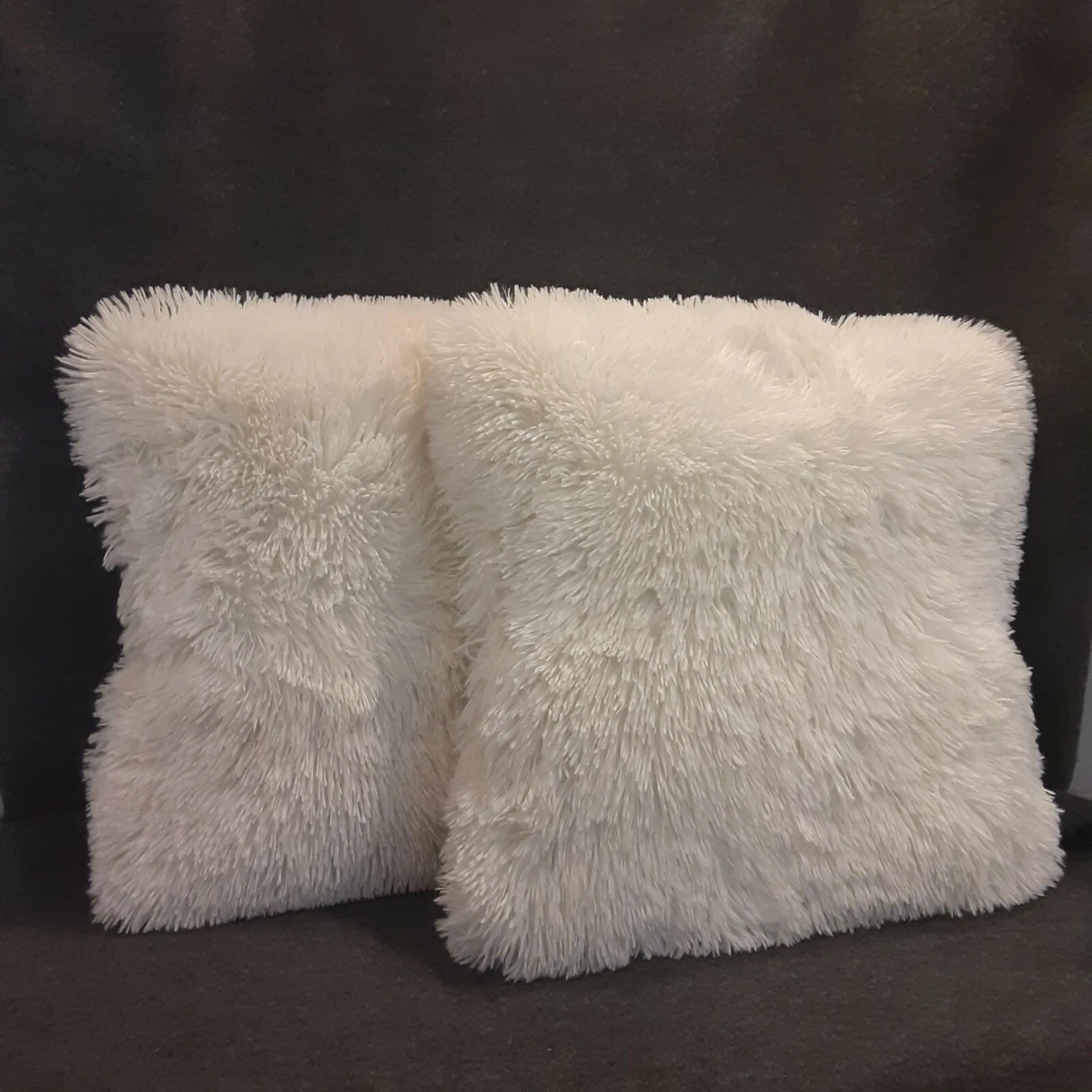 White furry pillows cheap