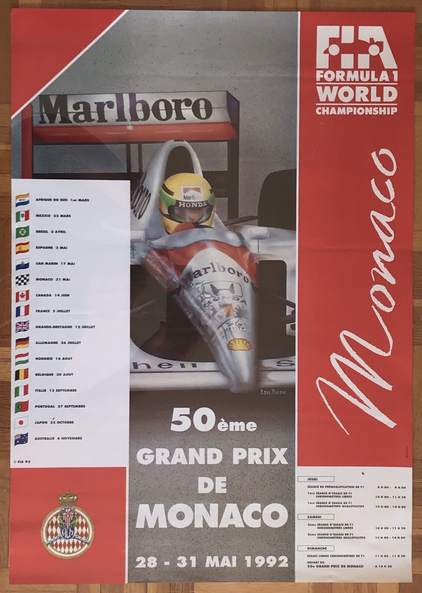 Lot De 9 Affiches Originales GP De Monaco - Années 80/90 - Sports