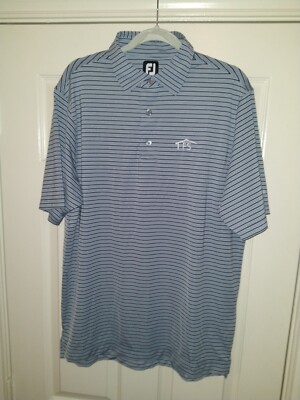 Footjoy FJ Striped Short Sleeve Golf Polo Shirt Men's sz Medium W/Logo