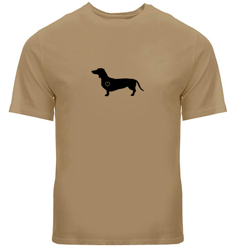 Dachshund Heart Dog Men Unisex Tee T-Shirt Graphic Gift Cute Doggy Sausage Puppy - Picture 1 of 30