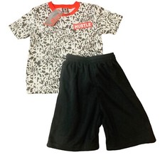 Q7 Athletic Boys SZ 5/6 2 Piece Set Shorts shirt Black White