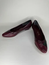 selby shoes pumps heels women size 8 3A red leather upper 