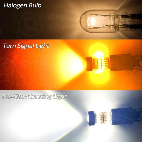 2Pcs 1157 Switchback LED Front Turn Signal Parking DRL Light Bulbs Dual Color - Foto 18 di 24