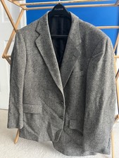 Joseph A Bank Pure Cashmere sport coat tan/grey herringbone 46 regular