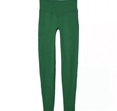 VICTORIA SECRET PINK GREEN L  Seamless Rib Legging