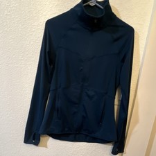 Champion C9 Women's Navy Full Zip Track Jacket Pockets Polyester Blend S