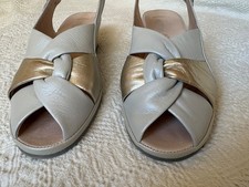 Pavers Women Fly Flot sling-back open toed sandals, beige & gold, UK 6 (39)