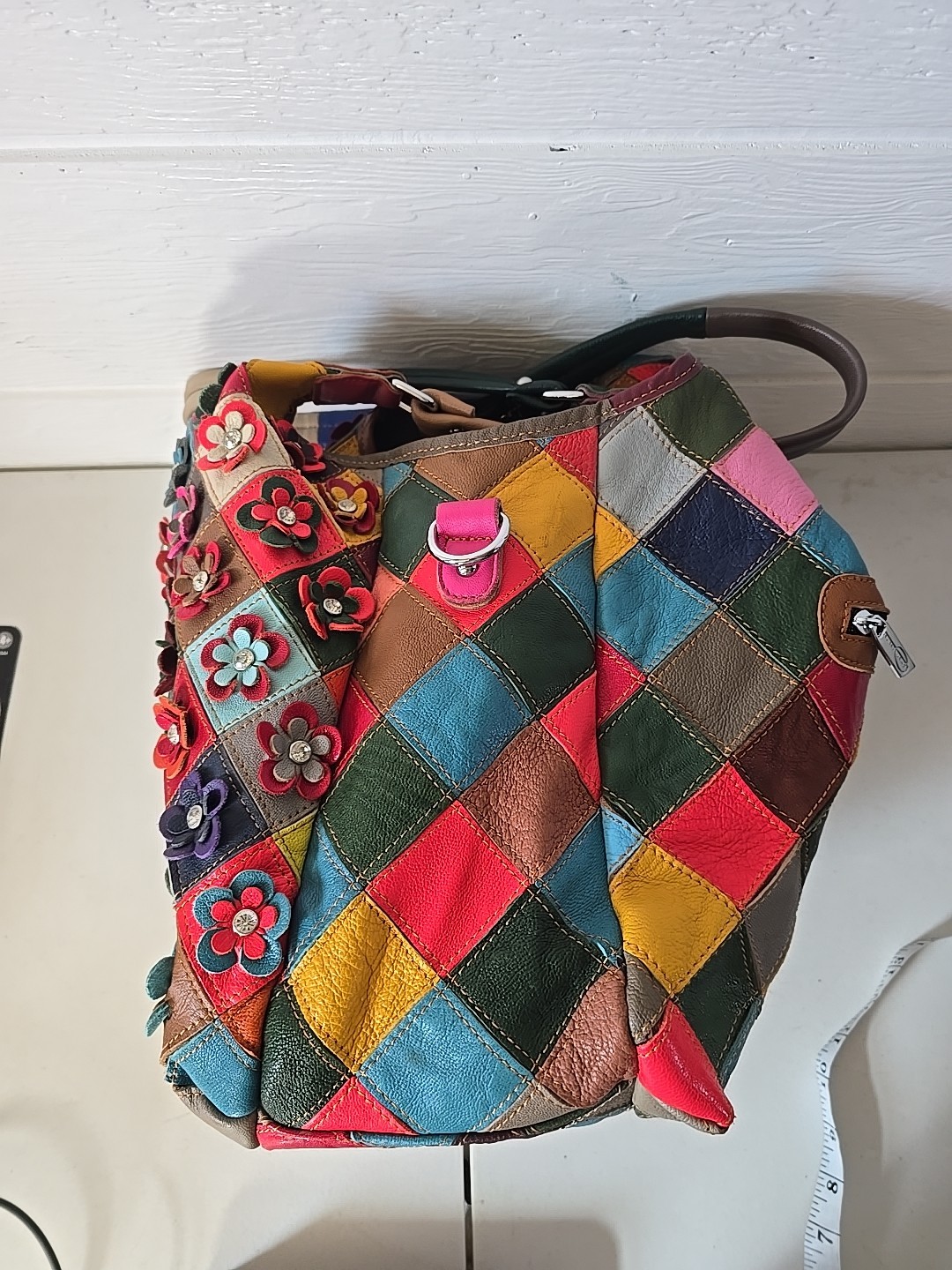 Ameri Leather Flower Patchwork Bag/Purse , Hobo ,… - image 3