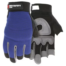 Mcr Safety 902Xl Fingerless Glove, Spandex(R), Synthetic Leather, Hook-And-Loop