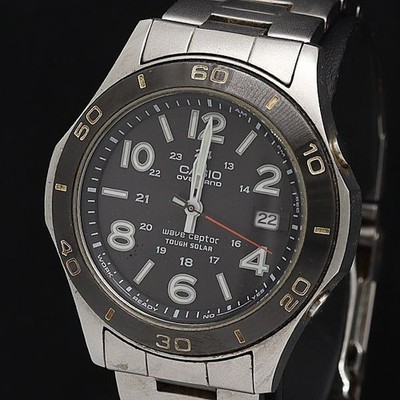 CASIO OVERLAND OVW-110 Wave Ceptor Black Dial Date Watch Men From