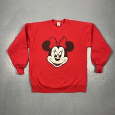 Vintage 90s Disney Minnie Mouse Crewneck Sweatshirt XL Red Casual Unisex VTG