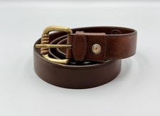 Men  s Italian Leather Belt Casa Della Pelle Made In Italy Brown Brass Copper, 34