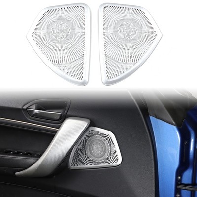 2pcs Silver Stainless Steel Door Speaker Cover Fits BMW 1 Series F21 2 Series F22